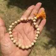 27 Bead 8mm TULSI Tulasi Pocket Mala, 27+1 Guru Bead Holy Basil Vaishnav Iskcon