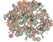 TEHAUX 100pcs Mini Brads Assorted Pastel Colors Durable Round Fasteners for Scrapbooking Crafts and DIY Projects Easy to Install Brads for Decorative Use