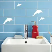 Bathroom Bedroom Tiles Decal Sticker Dolphin Kids Fun Renovation Fish