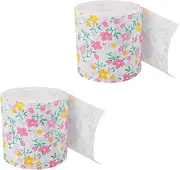 LOEFLIFA 2 Rolls Colorful Floral Printed Toilet Paper Soft Skin Friendly Tissue for Home Use as Napkins Handkerchiefs Lightweight Convenient Roll Paper No Fading Bleaching