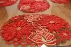 EACH Tailor Made Embroidered Christmas Red placemats for Xmas tablecloth