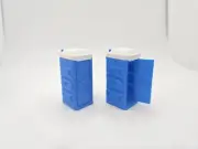 *2 pack* 1:50 Scale Porta-Potty Diorama Accessory Light Blue with White Top