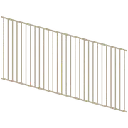 ProtectorAl 1201-2400W x 1200H Paperbark Flat Top Square Picket Pool Fence Panel Raked Up to 15º