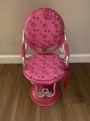 Our Generation Pink Beauty Salon Chair By Battat Seats 18” Dolls American Girl