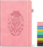 Lined Journal Notebook for Women, A5 Pink Hardcover Leather Journals for Writing, 200 Pages Thick Travel Daily Journal, College Ruled Notebook for Work School, Note Taking, Business 5.75'' X 8.38''