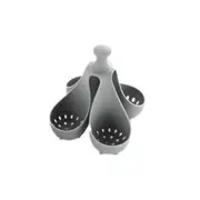 Silicone Egg Boiler Rack, Freestanding Egg Boiler, Egg Boiler, Egg Cooker, Holds 4 Eggs, Kitchen Silicone Egg Boiler Gadget, Gray