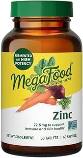MegaFood - Zinc Supplements - Non-GMO, Vegetarian, Gluten-Free - 60 Tablets (60 Servings)