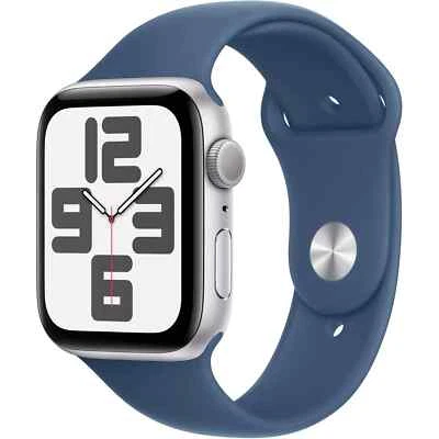 Apple Watch SE 44mm Silver Aluminum-Abyss Blue Sport Band (MKQ43LL/A) NEW