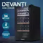 Devanti Wine Cooler Fridge Compressor Cellar Chiller 34 Bottles Black AUS