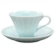 Mino Ware 589-13 Coffee Bowl Plate, Kasumi, Blue and White