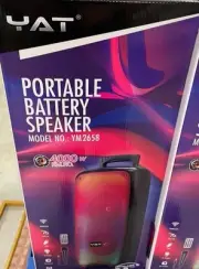 Yat Portable Wireless 4000w Speaker W/ Microphone, LED Lights Model No: YM2658
