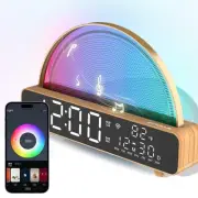 Sunrise Alarm Clocks White Noise Sound Machine for Bedrooms, Wood Grain Base ...