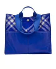 Burberry Check-Pattern Top Handle Bag One size Knight Blue