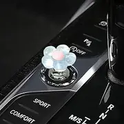 86 V THE BUTCHER Cherry Blossom Resin Car Start Button Cover - Sparkling 3-Color Multi-Purpose Hook (Pink/Purple/Blue) for Vehicle & Home Decor (Translucent Blue)