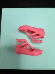 MATTEL BRAND Doll Shoes T-STRAP Flats FITS Curvy & Flat Feet Barbie Coral Pink