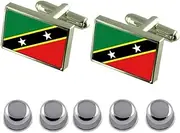 [Select Gifts] Shirt Dress Studs St. Kitts & Nevis Flag Cufflinks