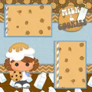 Milk & Cookies premade scrapbook pages PRINTED