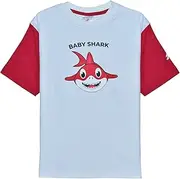 [Kraze Bear] Kids 100% Cotton T-Shirts Unisex- Age 3-8 Years -Red/White Baby Shark Cotton Jersey Tee - Durable & Comfortable Top, Boys & Girls