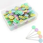 Lind Kitchen 200pcs Flat Head Button Sewing Straight Pins Patchwork Quilting Pins Dressmaking Sewing Accessories DIY Crafts