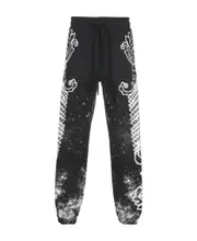 galaxy-print cotton track-pants XL Black