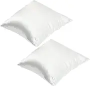 COMPUKAS 2pcs Satin Throw Pillow Covers Imitated Silk Square Pillowcase for Sofa Grey Comfortable and Cushion Protector for Living Room and Bedroom Decor
