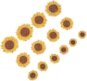 HAPINARY 14pcs Flower Embroidery DIY Clothing Patches Applique Decor for Clothes Shoes and Crafts Versatile Repairing Accessory for Creative Designs