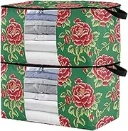 sanluoli 90L 2 Pack Shoe Organizer Under Bed with Reinforced Handles, clear window Drawer For Closet Storage