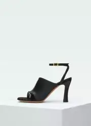 CELINE Glove Toe Strap Heels Black Leather Sandals Fall'18 Phoebe Philo 36
