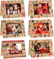 Mooliwe 48 Sets Christmas Photo Cards with Envelopes Stickers Holiday Picture Frame Cards Christmas Cards with Photo Insert for Xmas Home Classroom Greeting Note, 4 x 6 inch Photos(Classic)