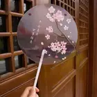 Frosted Fan Handle Ancient Long-handled Fan Dance Group Fan Summer