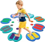 YULEYU Tactile Discs Set for Children, 8 Pieces Sensory Discs for Indoor & Outdoor, Children's Stepping Stone Game Matching, Colourful Sense Trainer, Educational Sensory Touch Game