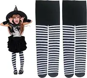 [UILYNIU] 2 Pairs Kids Tights Black White Striped Tights Striped Tights Zebra Kids Fancy Dress Halloween Carnival Witch Tights Theme Party Costume Accessories