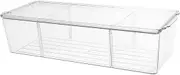 ARTIBETTER Transparent Multi Use Medicine Storage Box Sized Desktop Organizer with Removable Dividers for Stationery and Cosmetic Sorting Lightweight and Portable for Easy Carrying