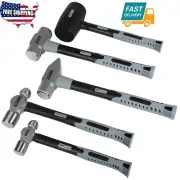 5-Piece Home Hand Power Tools Rubber Sledge Cross Pein Ball Pein Hammers Set Fit