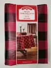 Tablecloth 70" Round Buffalo Plaid Check Red and Black PEVA Vinyl 70 Inch NWT