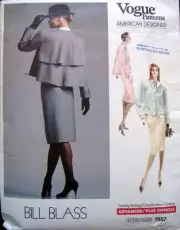 * 1957 Vogue BILL BLASS Jacket Skirt Pattern sz 10 UNCUT 1987