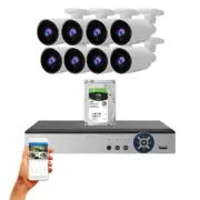 8 Channel Surveillance System 4TB HDD and 1080p Indoor Outdoor Bullet Cameras