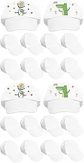 [HOODANCOS] 20 Pcs White Blank Cap Bulk Hat for Kids Graffiti Drawing Hat DIY Unpainted Baseball Cap Arts and Craft Sublimation Cotton