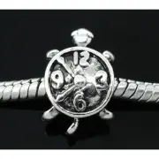 Wholesale Lot 25 Tibetan Silver Figural Clock Turtle European Spacer Beads