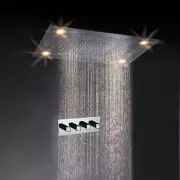 31" Large Rain LED Shower Set Faucet Double Waterfall Shower Super Shower Heads