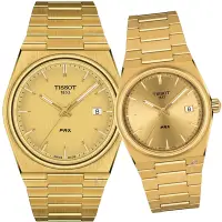 在飛比找Yahoo奇摩購物中心優惠-TISSOT 天梭 官方授權 PRX系列 70年代復刻對錶-