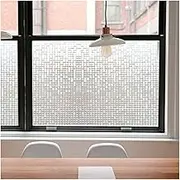 Privacy Window Films, Translucent Glass Tint Static Cling Treatment Reflects Rainbow Effect with Sunlight - Home Security and Decorative, Heat Control, UV Prevention (17.7x78.7 Inches, Crystal Mosaic)