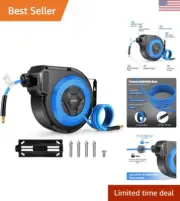 50FT + 6.6FT Retractable Air Hose Reel, Ceiling/Wall Mount Penumatic Hose Ree...