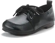 [Tokouk] Women's Retro Leather Oxford Shoes with Adjustable Laces， Comfortable and Soft Square Toe Work Office Non Slip Dress Shoes