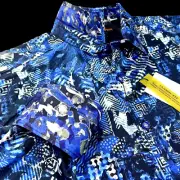 Robert Graham Geometric Paisley Camouflage Navy Blue Masterpiece Shirt LRG $238