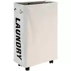 25 Inch Slim Laundry Basket On Wheels Collapsible Laundry Hamper Storage Bins