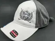 White Gray A-Flex Small/Medium Fitted Baseball Cap Golf Hat [Valparaiso CC]