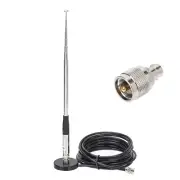 27MHz BNC and PL259 Connector 9-51Inch Telescopic/Rod Antenna with 5M Coaxial