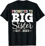 [X.Style] Promoted to Big Sister 2023 Toddler Girl Soon to be Sister ds578 T-Shirt (S) Black