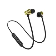 2 Pcs Xt11 Magnetic Bluetooth 4.2 Earphone Sport Running Wireless Neckband Headset Headphone With Mic Stereo Music For Android Gold